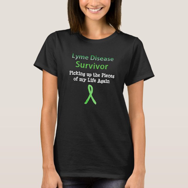 T-shirt Lyme Disease Survivent Black Tshirt (Frente)