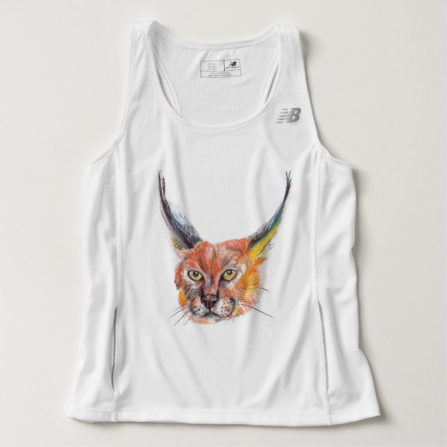 T-shirt Lynx Running Tank Top, Branco (Frente do Design)