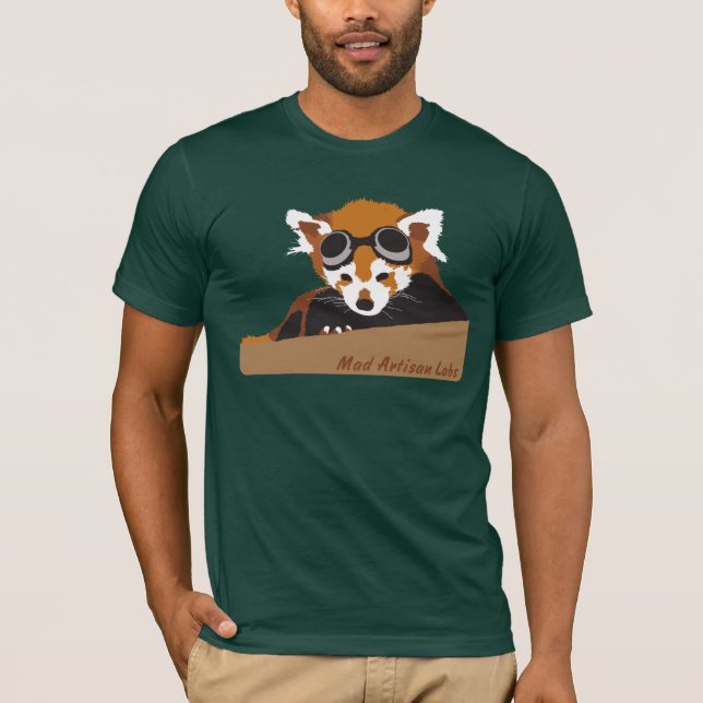 T-shirt M.A.L. Óculos de proteção da panda vermelha (Frente)