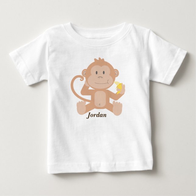 T-shirt Macaco-Bebê bonito do bebê (Frente)
