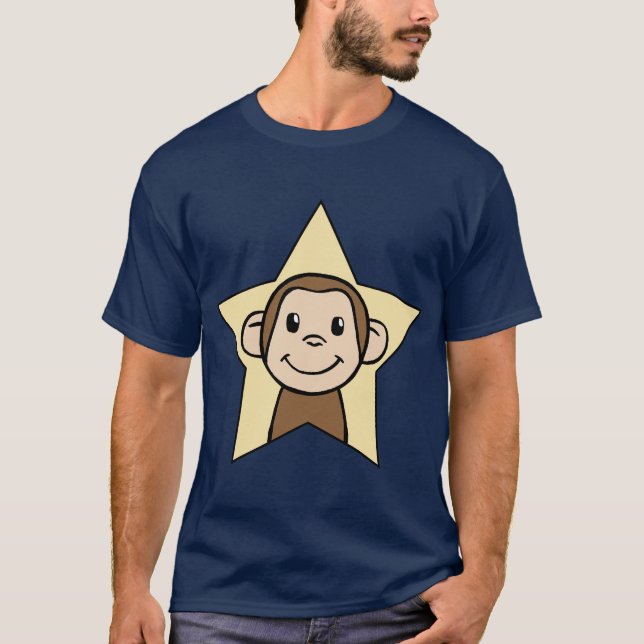 T-shirt Macaco bonito do clipart dos desenhos animados com (Frente)