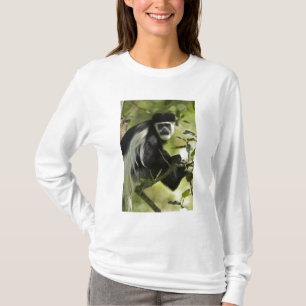 T-shirt Macaco Colobo Preto e Branco