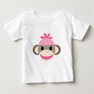 T-shirt macaco da peúga da menina