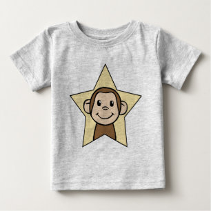 T-shirt Macaco de desenho animado fofo com sorriso arregan