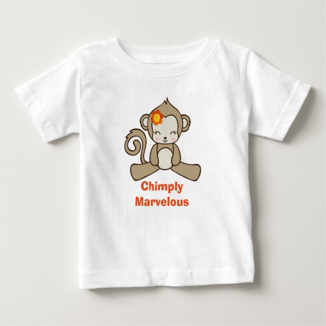 T-shirt Macaco Pun Engraçado Dizendo Com Macaco Bonito (Frente)