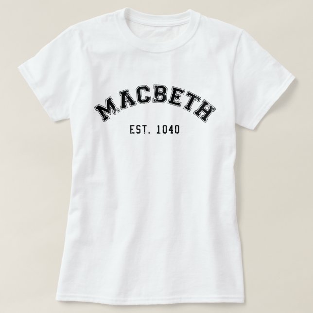 T-shirt Macbeth retrô (Frente do Design)