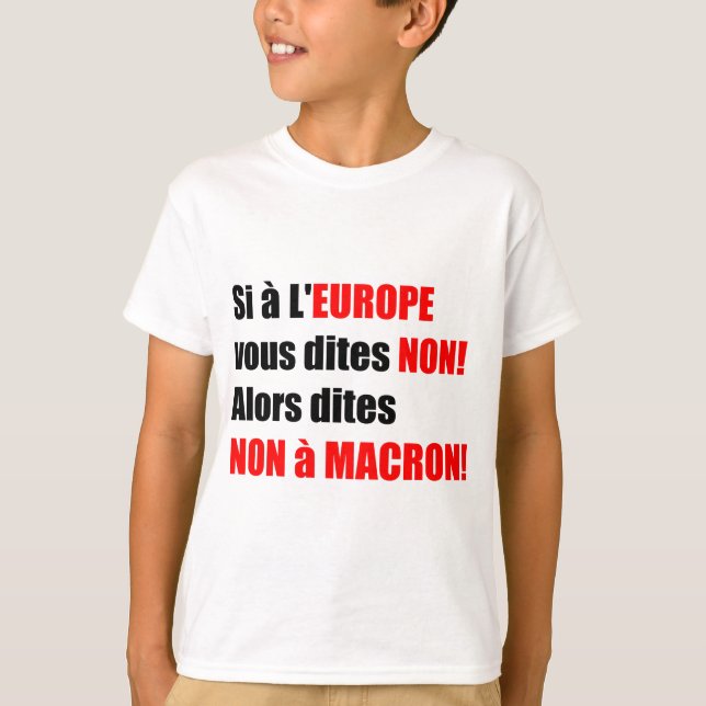 T-shirt MACRON = Enfant de blanc de mondialização (Frente)