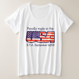 T-shirt Made in USA E.T.A. maternity USA flag tee