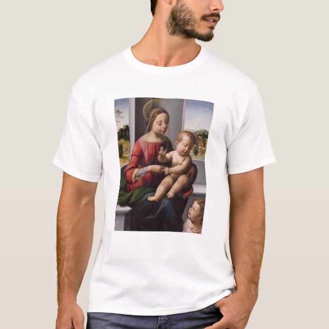 T-shirt Madonna & criança com John The Baptist (Frente)