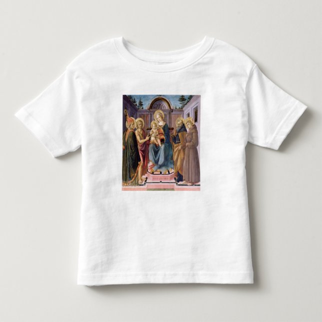 T-shirt Madonna e criança Enthroned com SS (Frente)