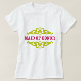 T-shirt Madrinha de casamento (Rosa Quente e Chartreuse)