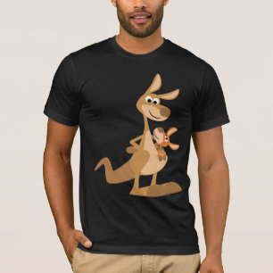 T-shirt Mãe bonito do canguru dos desenhos animados e