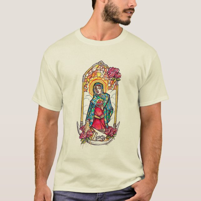 T-shirt Mãe clemente da Virgem Maria (Frente)