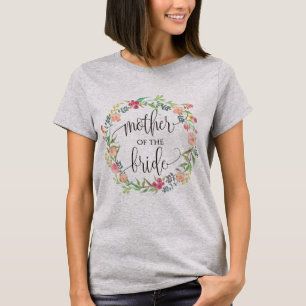T-shirt mãe da noiva coroa floral -5