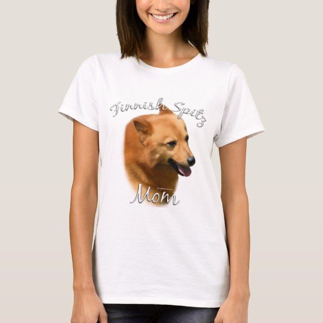 T-shirt Mãe de Spitz Finlandês 2 (Frente)
