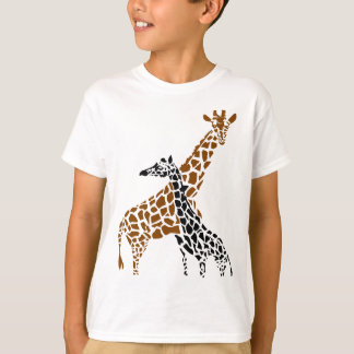 T-shirt Mãe e criança do girafa