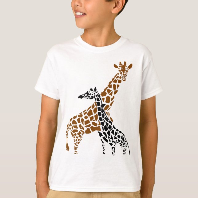 T-shirt Mãe e criança do girafa (Frente)