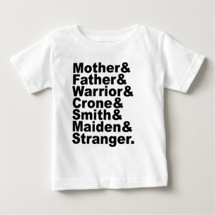 T-shirt Mãe & Pai & Guerreiro & Coroa & Ferreiro & Donzela