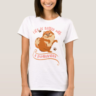 T-Shirt Mãe Pomeraniana Rosa