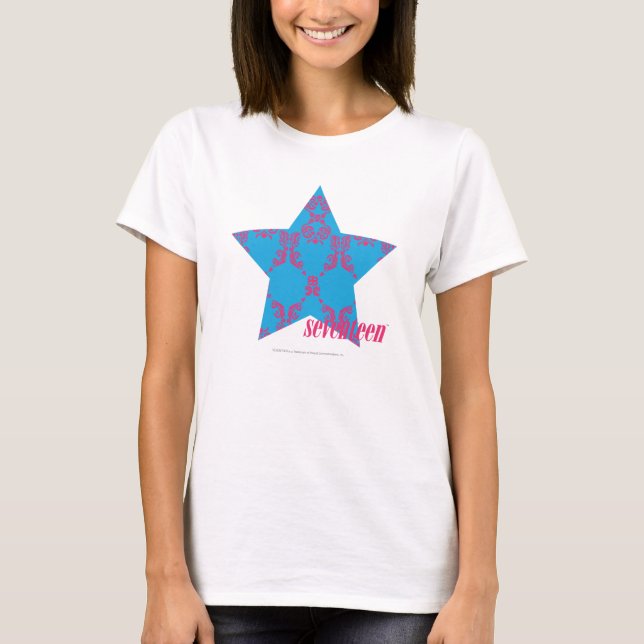 T-shirt Magenta-Aqua 2 do damasco (Frente)