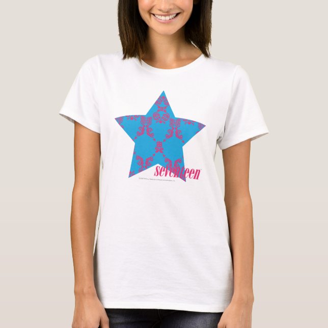 T-shirt Magenta-Aqua 2 do damasco (Frente)