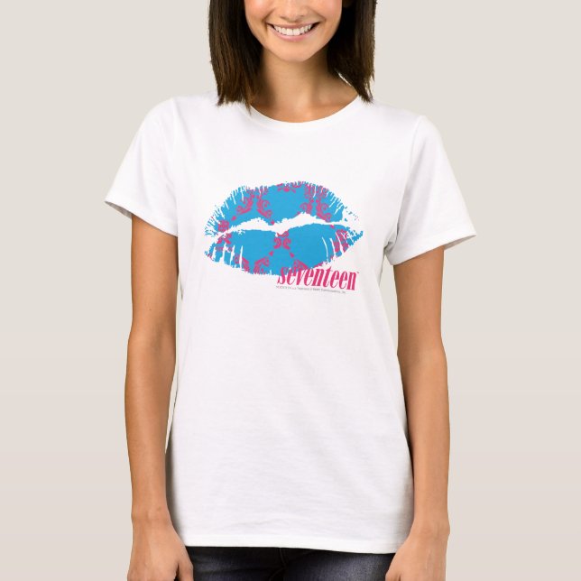 T-shirt Magenta-Aqua do damasco (Frente)