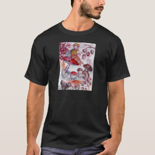 T-shirt MÁGICA FOLLET da fantasia floral branca vermelha