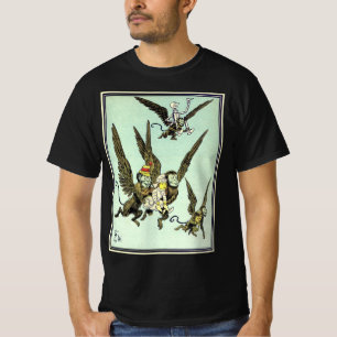 T-shirt Mágico de Oz Vintage, Macacos Voadores com Dorothy