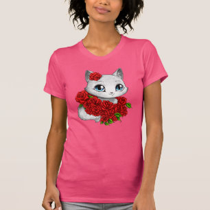 T-shirt magro do ajustado do rosa cor-de-rosa