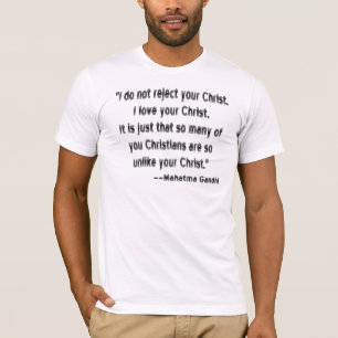 T-shirt Mahatma Gandhi sobre os cristãos