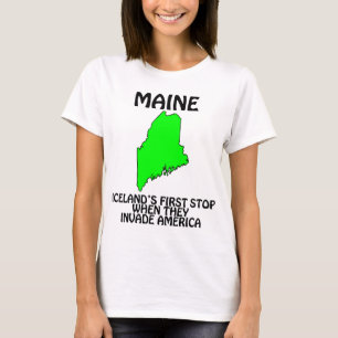 T-shirt Maine - Primeiro Destino da Islândia ao Invadir os