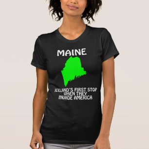 T-shirt Maine - Primeiro Destino da Islândia ao Invadir os