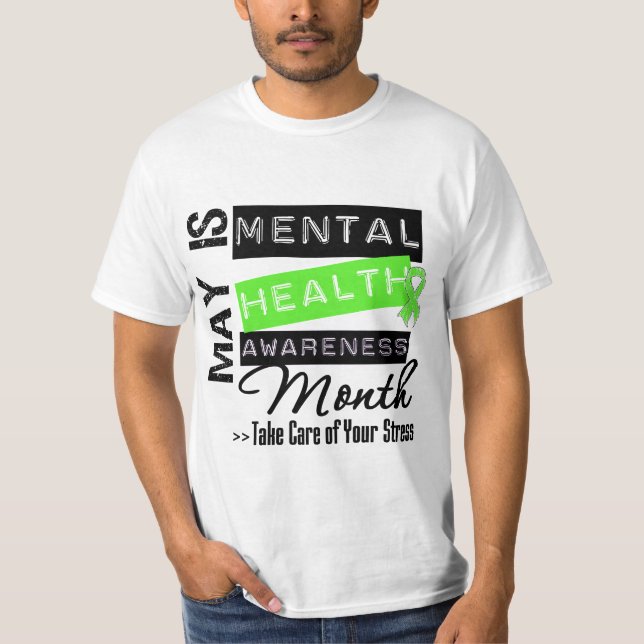 T-shirt Maio - mês da consciência da saúde mental (Frente)