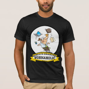 T-SHIRT MAIOR CARTÃO DE HOMENS DO WORKAHOLIC