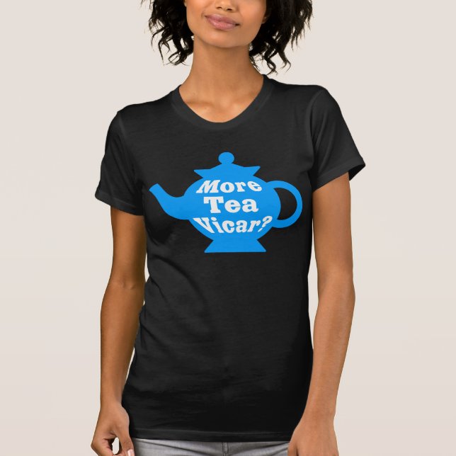 T-shirt Mais chá Vicar? - Médio Azul e Branco (Frente)