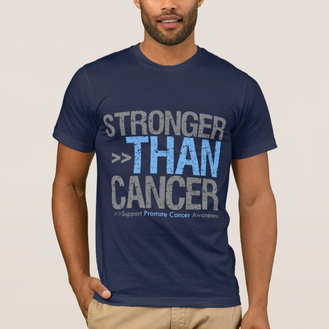 T-shirt Mais forte do que o cancer - cancro da próstata (Frente)