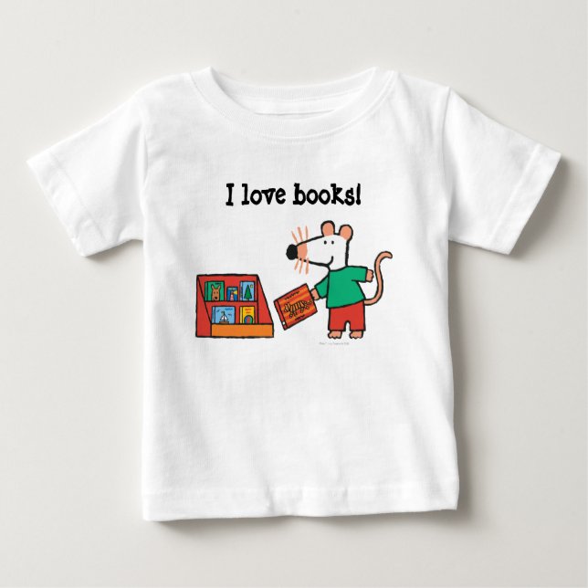 T-shirt Maisy com Livros de Biblioteca (Frente)