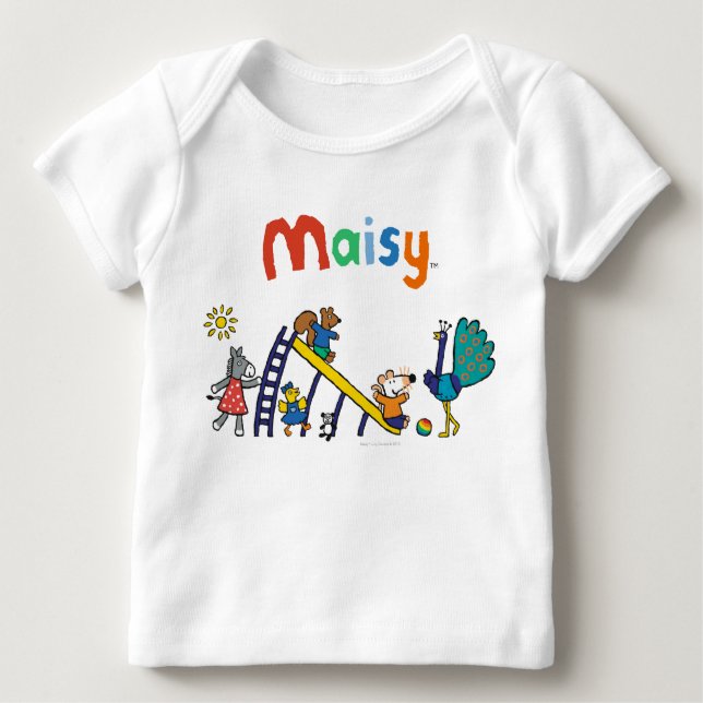 T-shirt Maisy no campo de jogos com amigos (Frente)