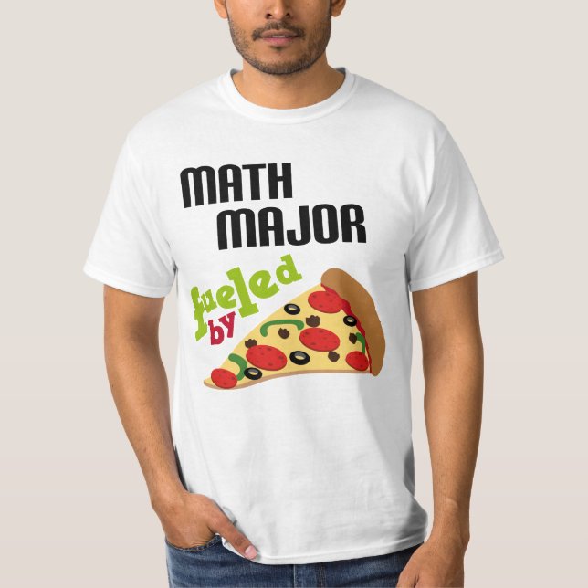 T-shirt Major de matemática presente (pizza) (Frente)
