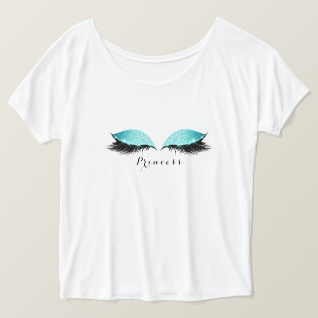 T-shirt Makeup Lashes Black Tiffany Beauname Princesa (Frente do Design)