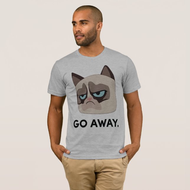 T-shirt mal-humorado de Grumpmoji do gato - parta (Frente Completa)