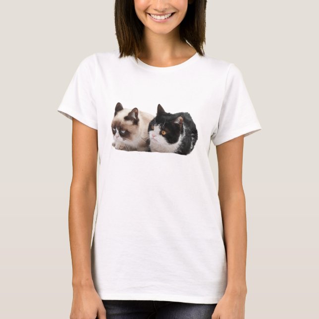 T-shirt mal-humorado do gato e do Pokey (Frente)