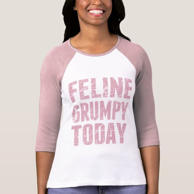 T-shirt Mal-humorado felino hoje (Frente)