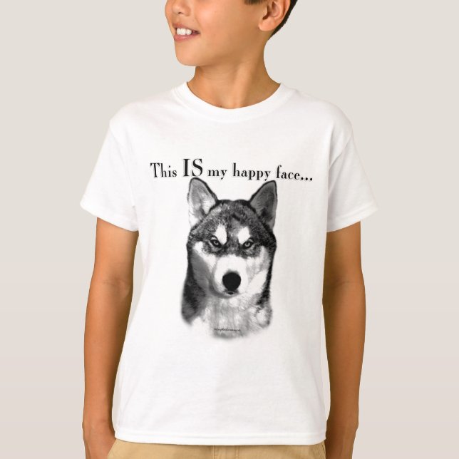 T-shirt Malamute Happy Face (Frente)