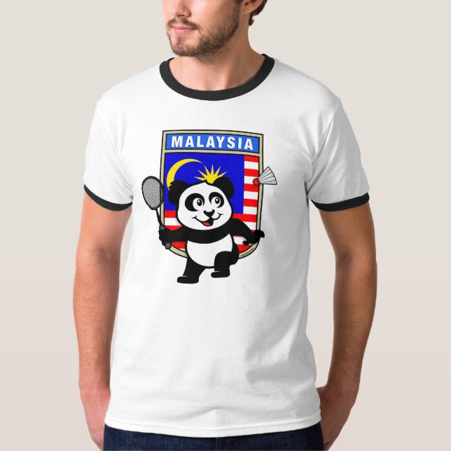 T-shirt Malásia Badminton Panda (Frente)