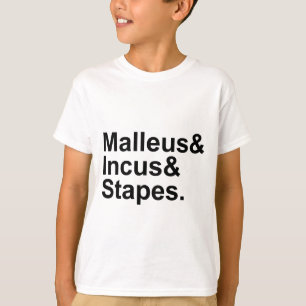 T-shirt Malleus Incus Stapes Três Ossos do Ouvido Médio