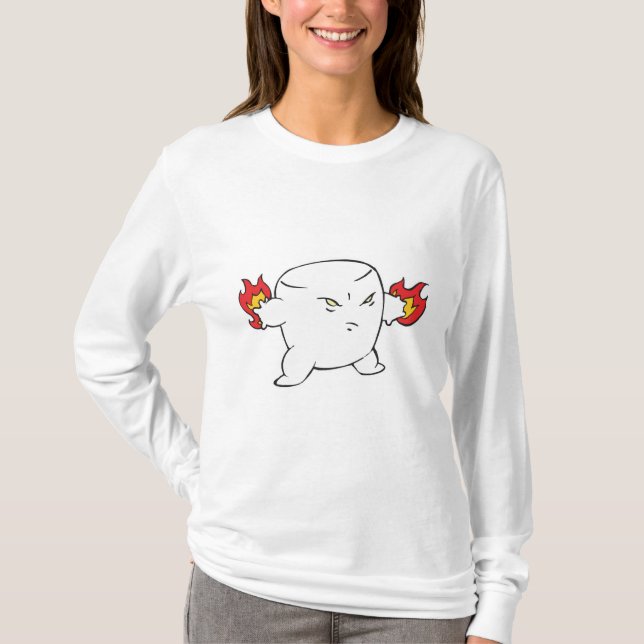 T-shirt malvado marshmallow torrado engraçado (Frente)
