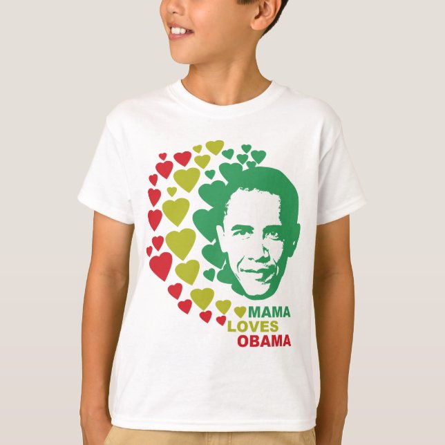T-shirt Mama Amor Barack Obama (Frente)