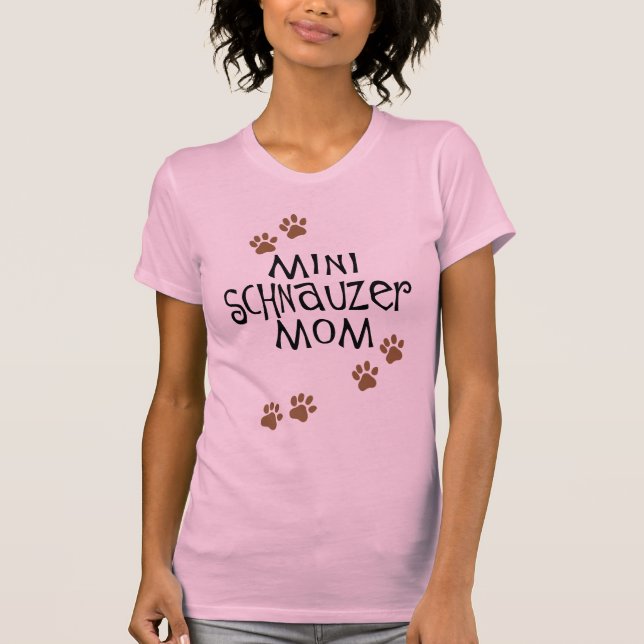 T-shirt Mamã do Schnauzer diminuto (Frente)