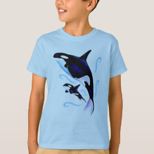 T-shirt Mamã e bebê da orca